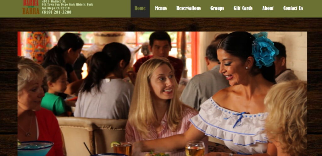 Homepage del ristorante Barra