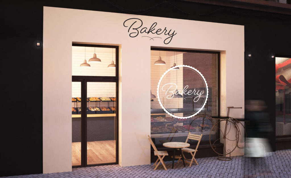 A bakery storefront