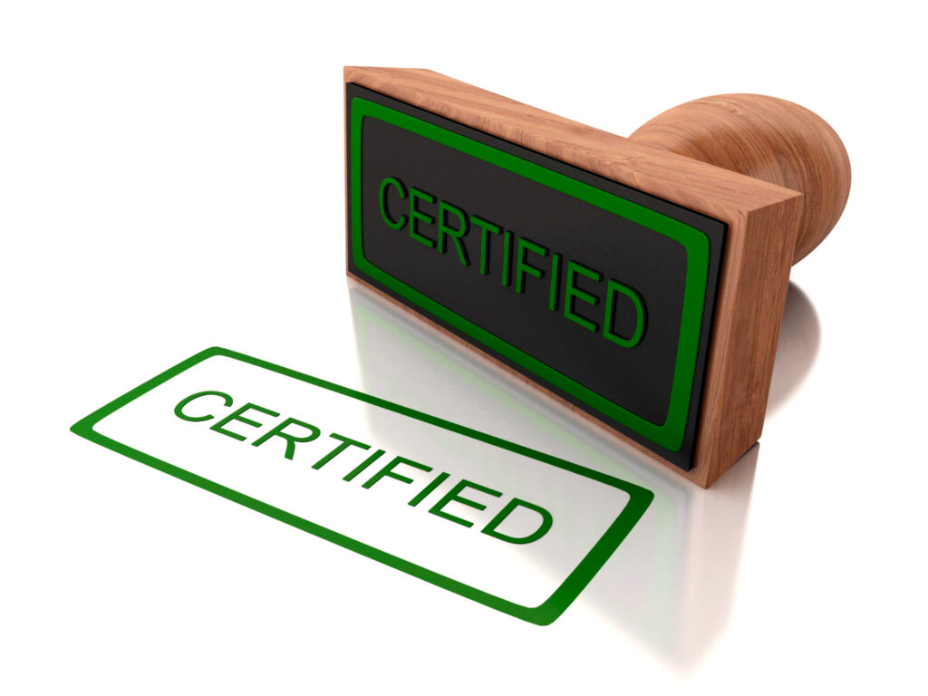 Certified stamp