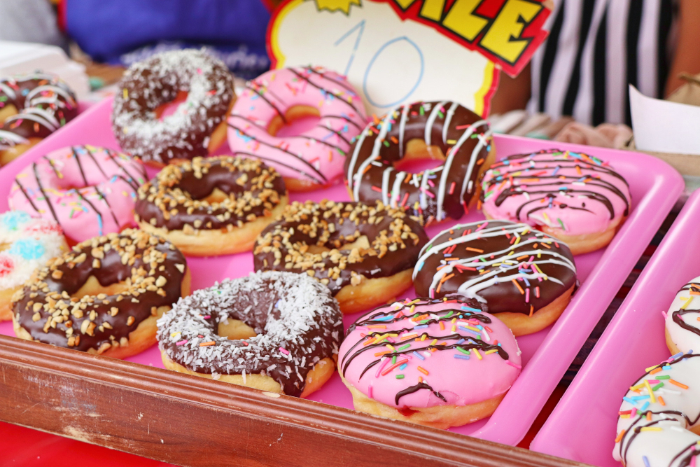 A tray of donuts