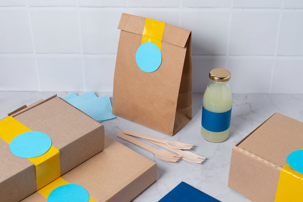 Food containers with restaurant branding