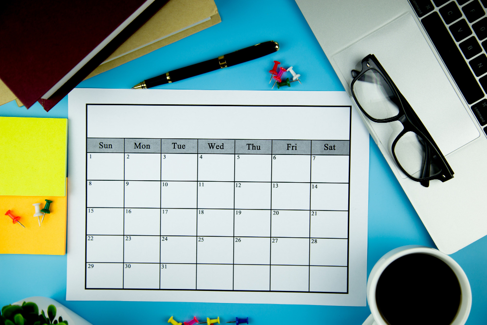 A cleaning schedule