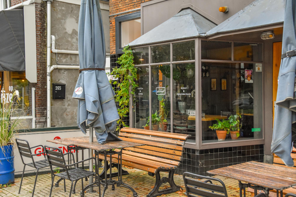 A restaurant exterior