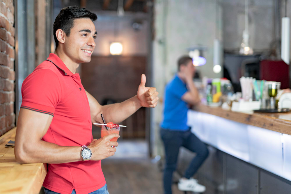 A repeat customer at a restaurant