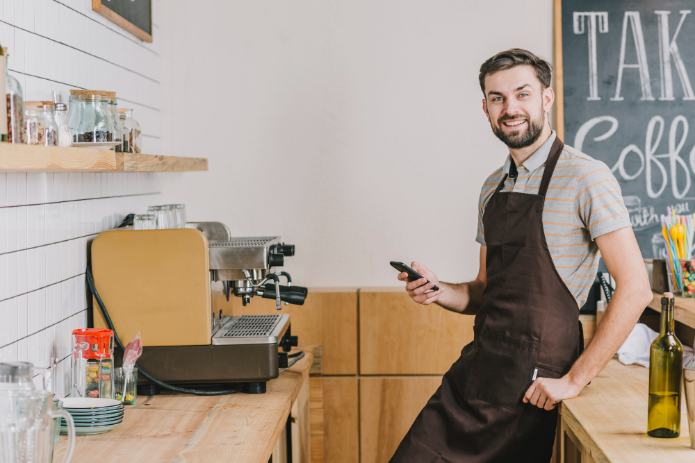 A barista at a restaurant