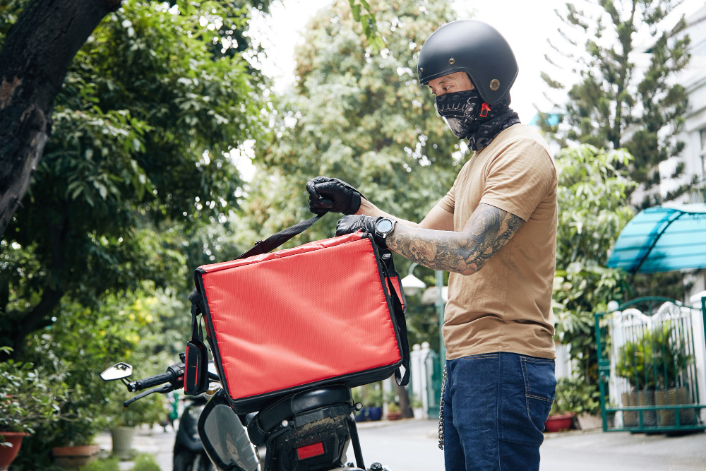 A restaurant delivery guy